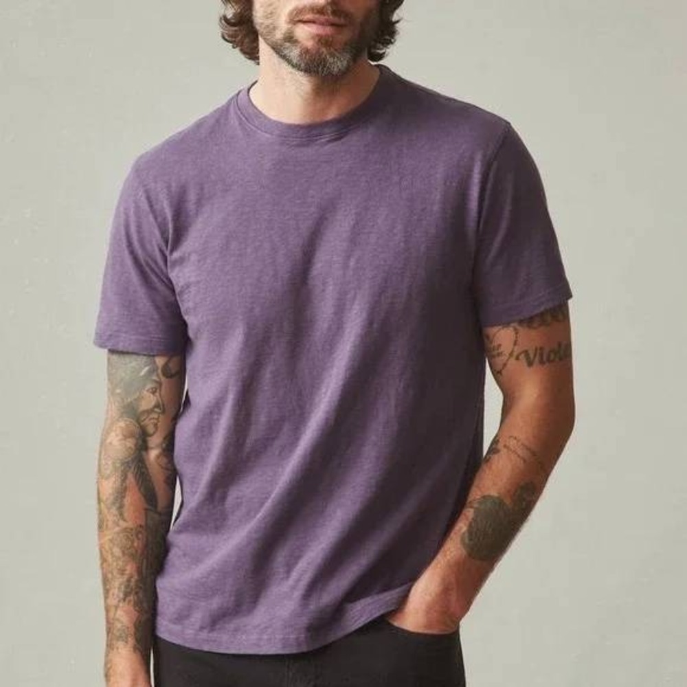 NEW American Giant Mens‎ T Shirt Purple 2XL Crew Neck Short Sleeve USA Cotton